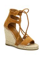 Joie Delilah Lace-up Suede Espadrille Wedge Sandals
