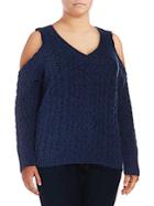 Love Scarlett Cable-knit Cold-shoulder Sweater