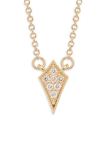 Sara Weinstock Marquis 18k Rose Gold & Diamond Pendant Necklace
