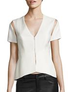 Bcbgmaxazria Cutout Peplum Top