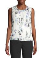 Calvin Klein Collection Floral Pleated Blouse