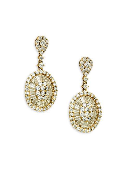 Saks Fifth Avenue 14k Gold & Diamond Drop Earrings