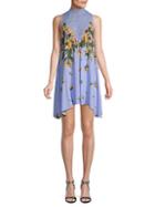 Free People Floral Lace-accented Shift Dress