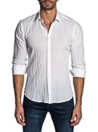 Jared Lang Semi-fit Textured Seersucker Shirt