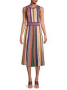 Allison New York Pleated Stripe Midi Dress