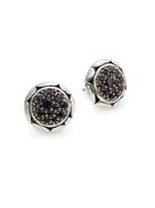 John Hardy Kali Black Sapphire & Sterling Silver Button Earrings
