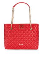 Love Moschino Quilted Chain Leather Tote