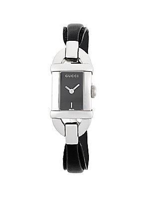 Gucci Stainless Steel & Leather-strap Watch