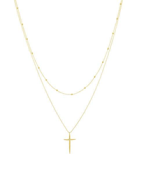 Saks Fifth Avenue 14k Yellow Gold & Diamond Double-strand Necklace