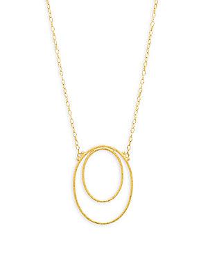 Gurhan 24k Yellow Gold Open Oval Pendant Necklace