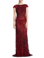 Theia Embellished Column Gown