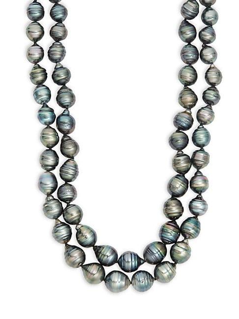 Tara Pearls 8-10mm Baroque Tahitian Pearl Dual Strand Necklace/18.5