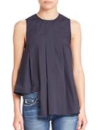 Prose & Poetry Cotton Asymmetrical Pleated Top