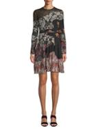 Valentino Floral Silk-blend Fit-and-flare Dress