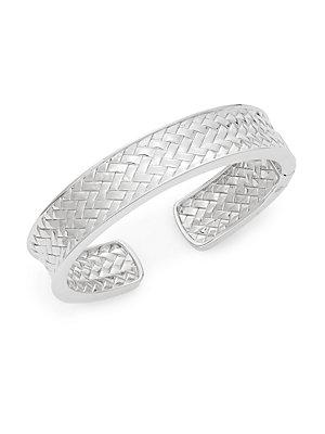Saks Fifth Avenue Sterling Silver Basket-weave Cuff Bracelet