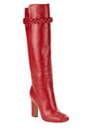 Valentino Square-toe Knee-high Leather Boots