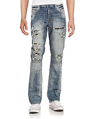 Prps Hydrus Demon Ripped Crosshatch Jeans