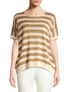 Peserico Striped Knit Linen-blend Sweater