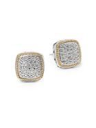 Effy Diamond In 18k Gold & Sterling Silver Square Earrings