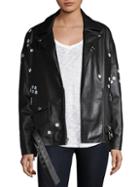Sandy Liang Floral Leather Jacket