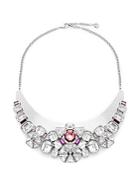 Swarovski Clear & Pink Crystal Bib Necklace