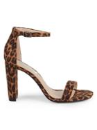 Saks Fifth Avenue Leopard Block Heel Ankle-strap Sandals