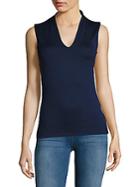 Akris V-neck Cotton-blend Top