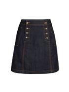 Burberry Denim Button Skirt