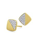 Kc Designs 14k Yellow Gold Diamond Pav&eacute; Square Stud Earrings