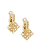 Judith Ripka White Sapphire And Sterling Silver Leverback Earrings