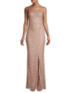 Parker Imani Sequin Glitter Front Slit Column Gown