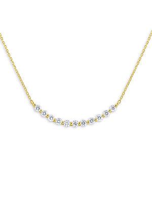 Kc Designs 14k Yellow Gold Pav&eacute; Diamond Smile Necklace