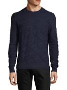 Saks Fifth Avenue Black Textured Crewneck Sweater
