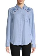 Rails Embroidered Birds Button-front Shirt
