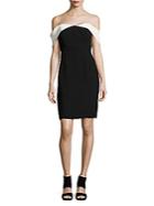 Calvin Klein Contrast Off-the-shoulder Sheath Dress