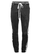 Ron Tomson Striped Distressed Straight Jeans