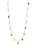 Marco Bicego Quartz And 18k Yellow Gold Multicolored Station Necklace