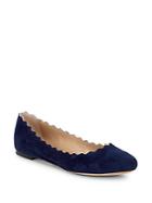 Chlo Scalloped Suede Ballet Flats