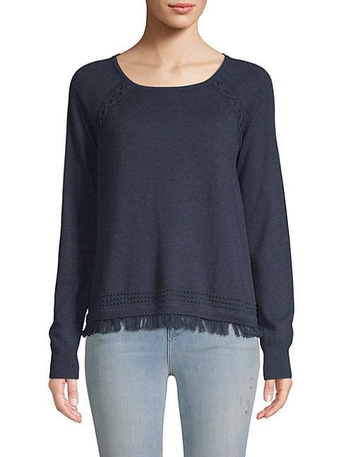 Autumn Cashmere Fringed Cotton Sweatshirt