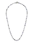 Adornia Blue Sapphire And Silver Rosary Bead Necklace