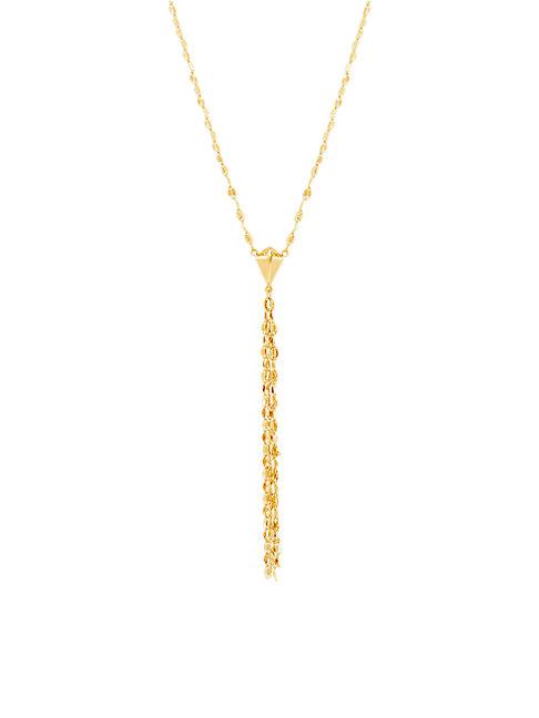 Saks Fifth Avenue 14k Yellow Gold Tassel Pendant Flat-chain Necklace