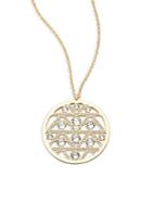 Swarovski Crystal Studded Round Pendant Necklace