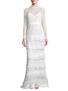Self-portrait Primrose Tiered Lace Gown