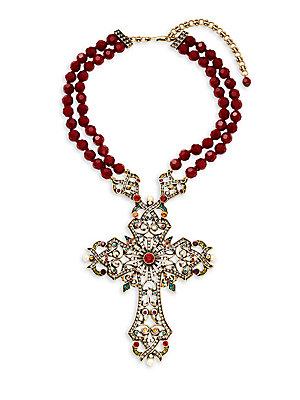 Heidi Daus Cross Beaded Multi-strand Necklace