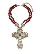 Heidi Daus Cross Beaded Multi-strand Necklace