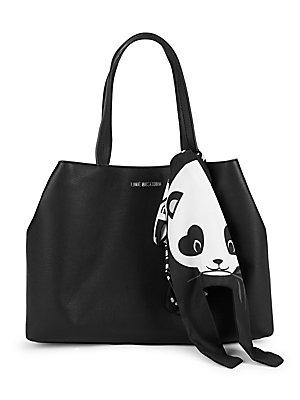 Love Moschino Panda Faux Leather Tote
