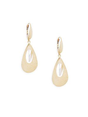 Saks Fifth Avenue 14k Gold Two-tone Drop Earrings
