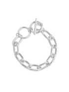 Sterling Forever White Rhodium-plated Link Toggle Bracelet