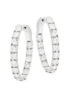 Diana M Jewels Illusion 14k White Gold & Diamond Hoop Earrings