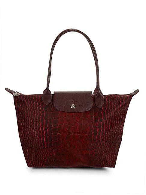 Longchamp Leather-trimmed Printed Tote